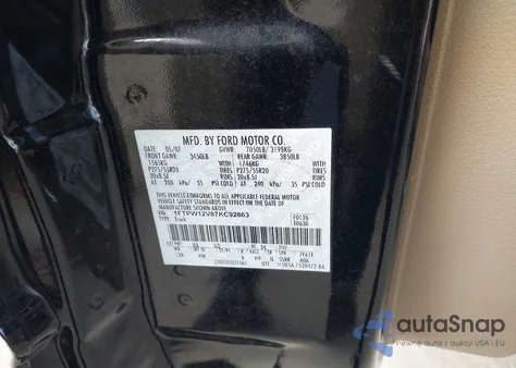 2007 Ford F-150 Lariat/Xlt from USA, damaged, VIN 1FTPW12V87KC92863